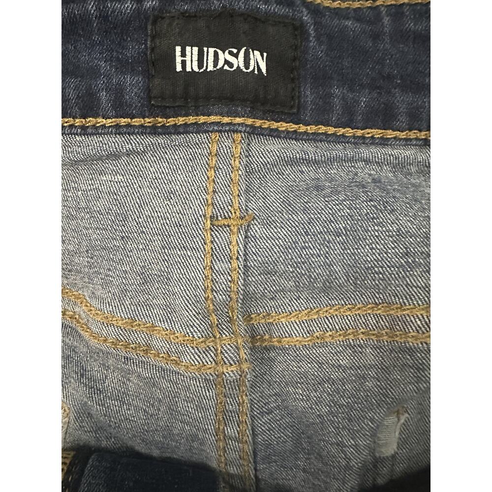 Hudson Sartor Relaxed Skinny Jeans Stretchy Blue Denim Sandblasted Men's Size 38 - Picture 8 of 13